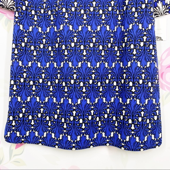 NEW Donna Morgan Cobalt Blue Ivory Multi Print Sheath Dress 4 - Picture 5 of 13